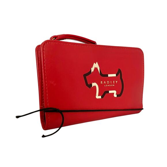 NWOT Radley London Red Leather Shadow Medium Bi-Fold Wallet - Picture 6 of 6